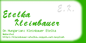 etelka kleinbauer business card